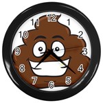 Emoji Poop Wall Clock (Black)