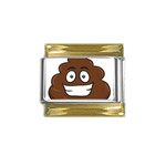 Emoji Poop Gold Trim Italian Charm (9mm)