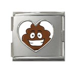 Emoji Poop Mega Link Heart Italian Charm (18mm)