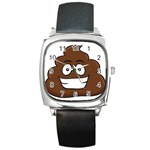 Emoji Poop Square Metal Watch