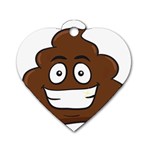 Emoji Poop Dog Tag Heart (One Side)