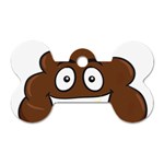 Emoji Poop Dog Tag Bone (One Side)