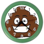 Emoji Poop Color Wall Clock