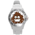 Emoji Poop Round Plastic Sport Watch (L)