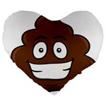 Emoji Poop Large 19  Premium Heart Shape Cushion