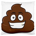 Emoji Poop Large Flano Cushion Case (One Side)