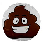 Emoji Poop Large 18  Premium Flano Round Cushion 