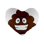 Emoji Poop Standard 16  Premium Flano Heart Shape Cushion 