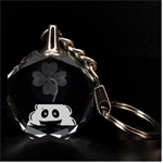 Emoji Poop Clover 3D Engraving Circle Key Chain