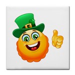 St patricks Emoji  Tile Coaster