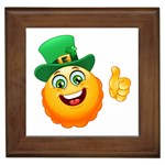 St patricks Emoji  Framed Tile