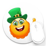 St patricks Emoji  Round Mousepad