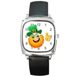 St patricks Emoji  Square Metal Watch