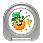 St patricks Emoji  Travel Alarm Clock