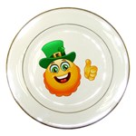 St patricks Emoji  Porcelain Plate