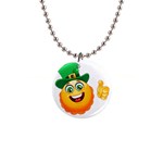 St patricks Emoji  1  Button Necklace