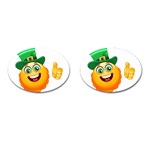 St patricks Emoji  Cufflinks (Oval)