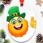 St patricks Emoji  Oval Ornament (Two Sides)