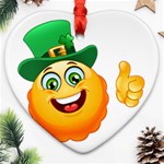 St patricks Emoji  Heart Ornament (Two Sides)