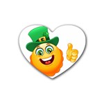 St patricks Emoji  Rubber Coaster (Heart)