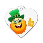 St patricks Emoji  Dog Tag Heart (One Side)