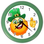 St patricks Emoji  Color Wall Clock