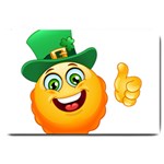 St patricks Emoji  Large Doormat