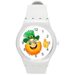 St patricks Emoji  Round Plastic Sport Watch (M)