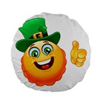 St patricks Emoji  Standard 15  Premium Round Cushion 