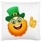 St patricks Emoji  Large Flano Cushion Case (One Side)