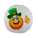 St patricks Emoji  Standard 15  Premium Flano Round Cushion 