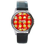 Red Emoji Round Metal Watch