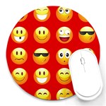 Red Emoji Round Mousepad