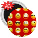 Red Emoji 3  Magnet (100 pack)