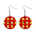 Red Emoji 1  Button Earrings