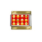 Red Emoji Gold Trim Italian Charm (9mm)