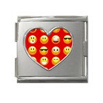 Red Emoji Mega Link Heart Italian Charm (18mm)