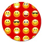 Red Emoji Magnet 5  (Round)