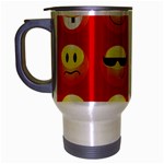 Red Emoji Travel Mug (Silver Gray)