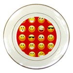 Red Emoji Porcelain Plate