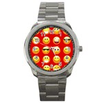 Red Emoji Sport Metal Watch