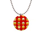 Red Emoji 1  Button Necklace