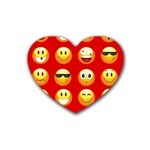 Red Emoji Heart Coaster (4 pack)