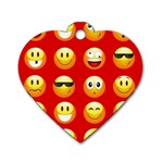 Red Emoji Dog Tag Heart (One Side)