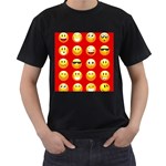 Red Emoji Men s T-Shirt (Black)