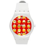 Red Emoji Round Plastic Sport Watch (M)