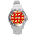 Red Emoji Round Plastic Sport Watch (L)