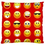 Red Emoji Large Flano Cushion Case (One Side)