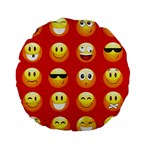 Red Emoji Standard 15  Premium Flano Round Cushion 