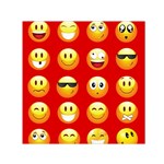 Red Emoji Small Satin Scarf (Square)